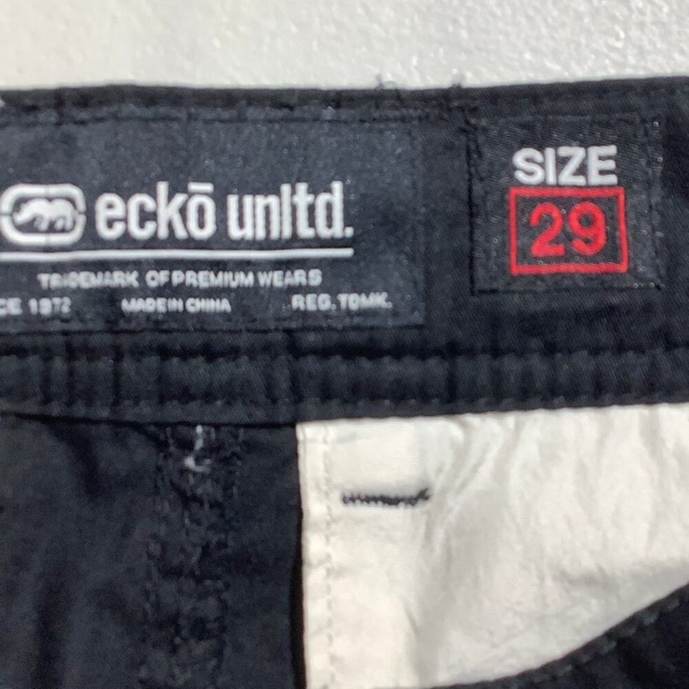Ecko Unltd Black Cargo Shorts Men’s Size 29 – Streetwear, Utility, Raw Cut - Picture 7 of 8
